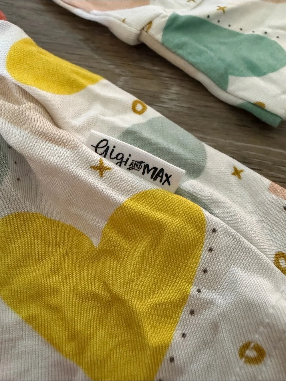 Gigi & Max Bamboo Heart Print Long Sleeve Baby Dress Bodysuit